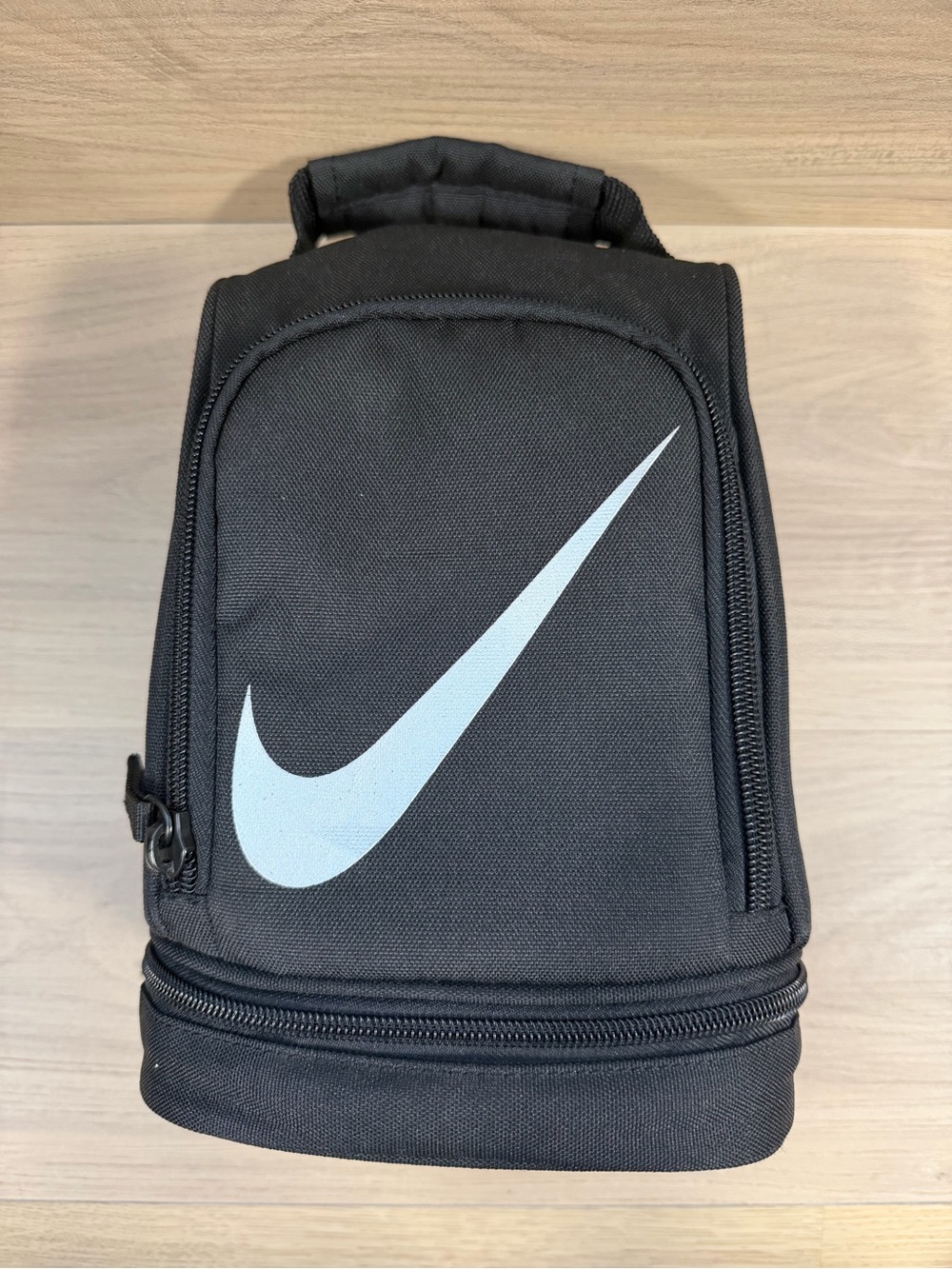 Nike Insulated Lunch Bag Dual Compartment Cooler Black Swoosh Sports